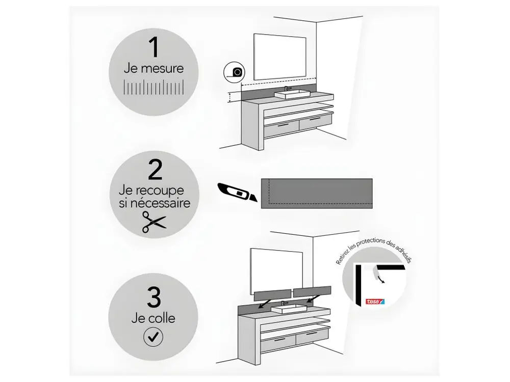 Bandeau PVC lot de 2 : L 70cmxH 30cm - Fluid Art - VINYLE