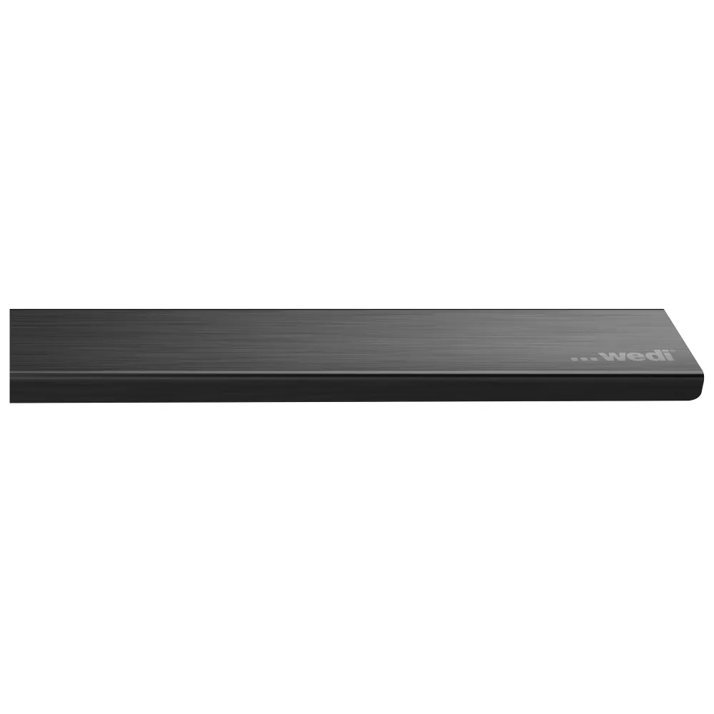 Barrette de finition wedi Fundo pour évacuation linéaire en inox, noir métal