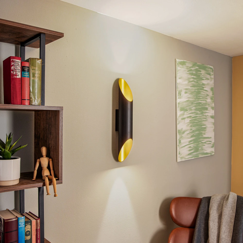 BEGA Studio Line applique murale cut 28W noir/laiton