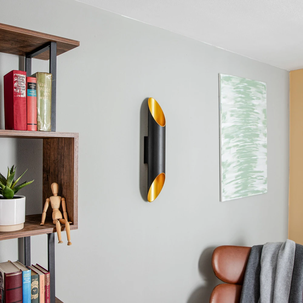 BEGA Studio Line applique murale cut 28W noir/laiton