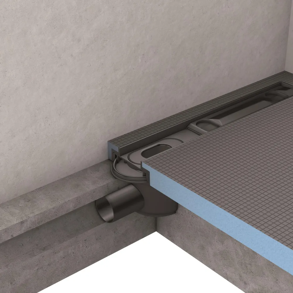 Écoulement linéaire horizontal Compact Max DN 40 wedi Fundo