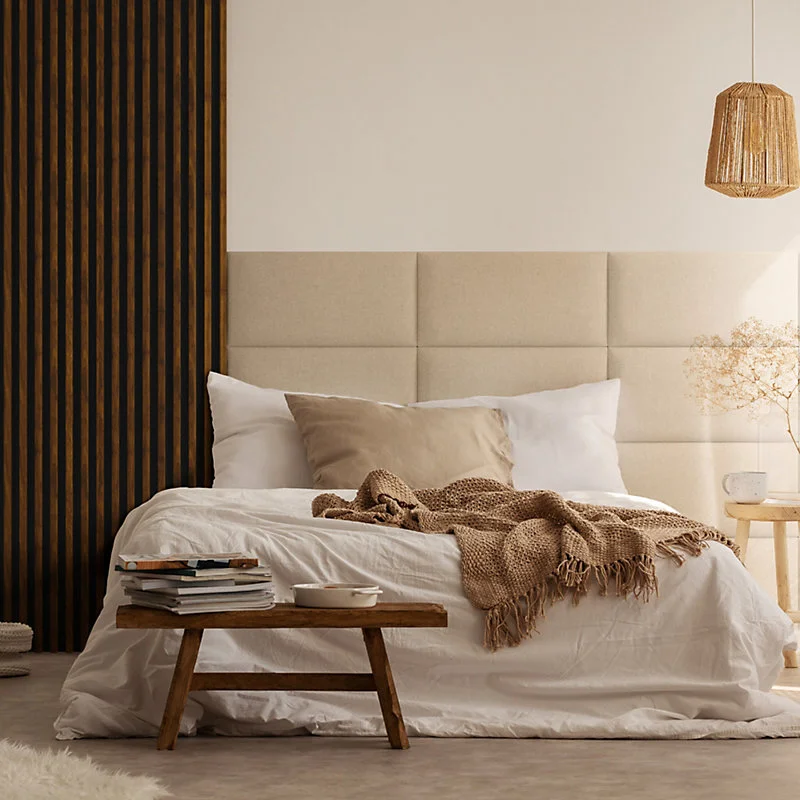 Coussin mural en tissu crème 30 x 60 cm Stegu