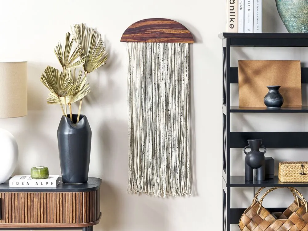 Décoration murale bois sombre et blanc ZIKIRIA