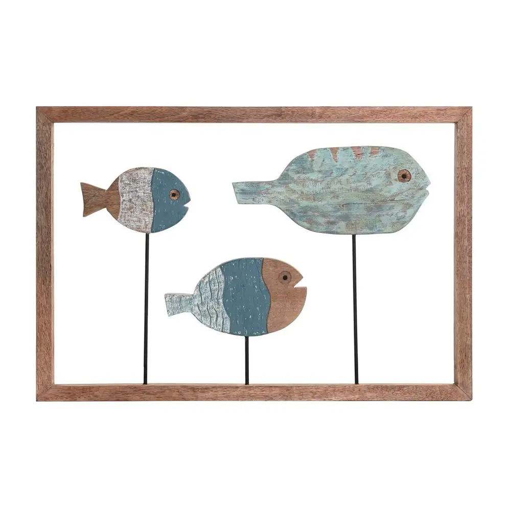 Décoration murale DKD Home Decor Multicouleur Fer Bois de manguier Poi