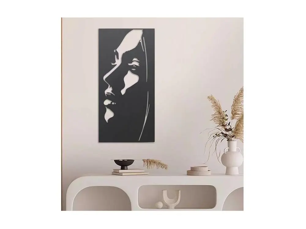 Décoration murale métal Visage de Femme Beaux Arts
