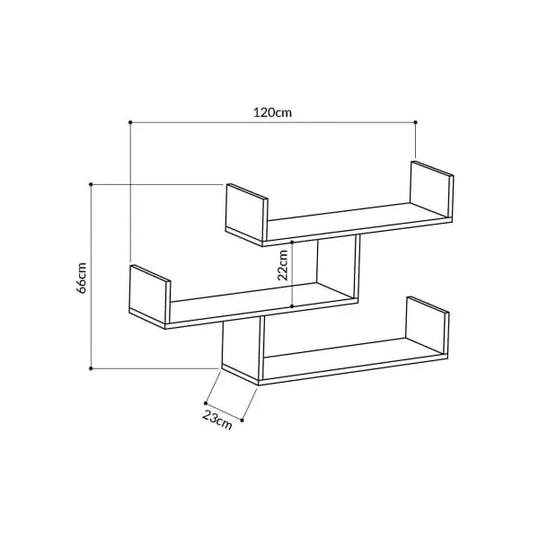 Etagère Murale Déstructurée en Bois Couleur Chêne