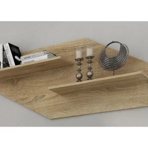 Etagère murale murales coloris chêne cambrian - Longueur 130 x profondeur 23 x hauteur 58 cm