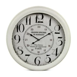 Horloge Ancienne Murale Grande Epicerie de Monmartre Métal Blanc 62cm