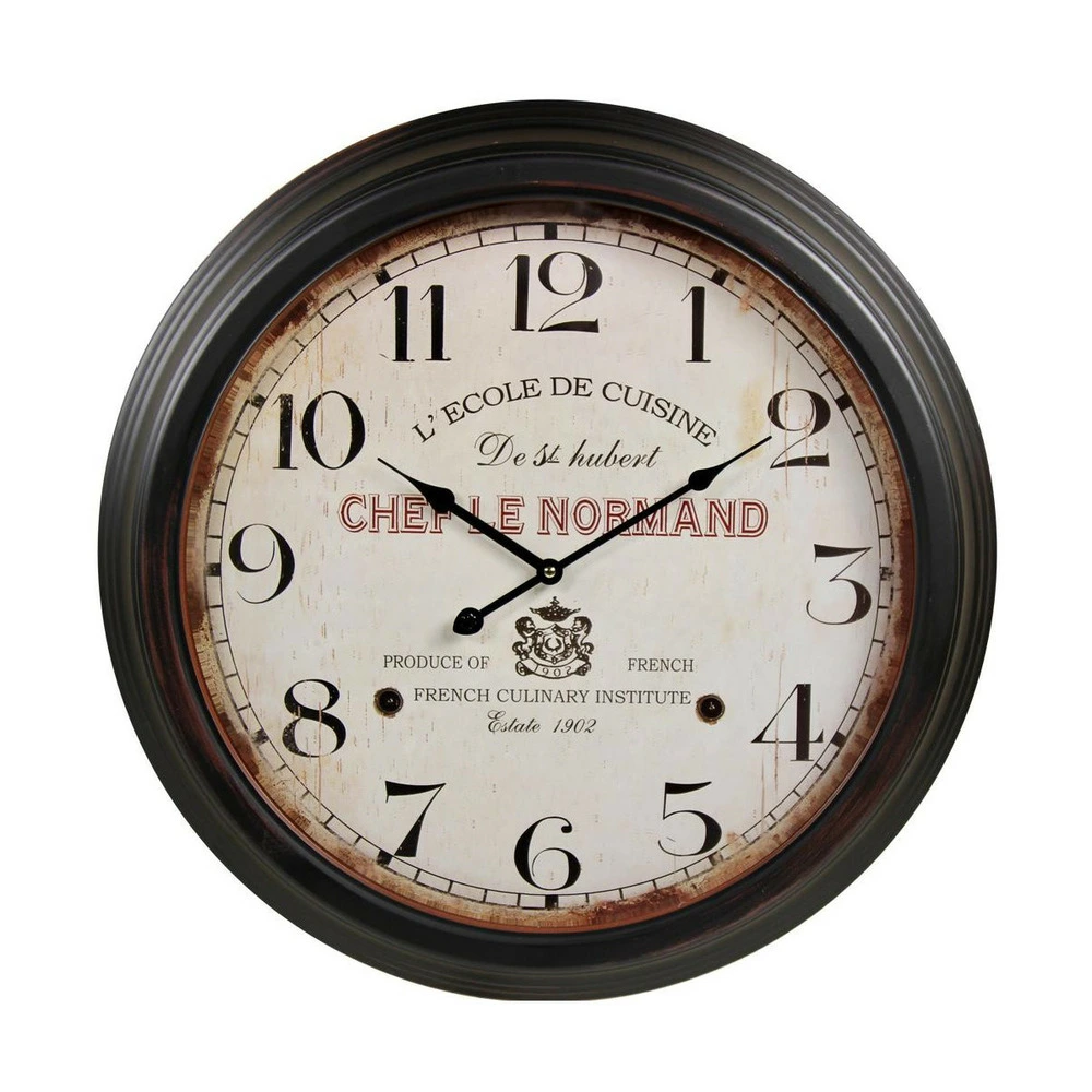 Horloge ancienne murale l'ecole de cuisine de st hubert métal blanc 58cm - décoration d'autrefois