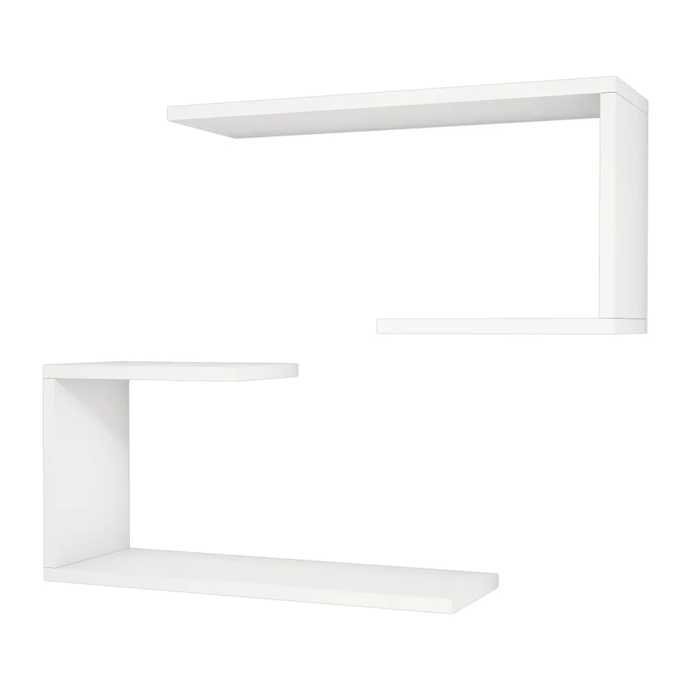 Lot de 2 étagères murales 27 x 60 x 20 cm blanc 03_0007090