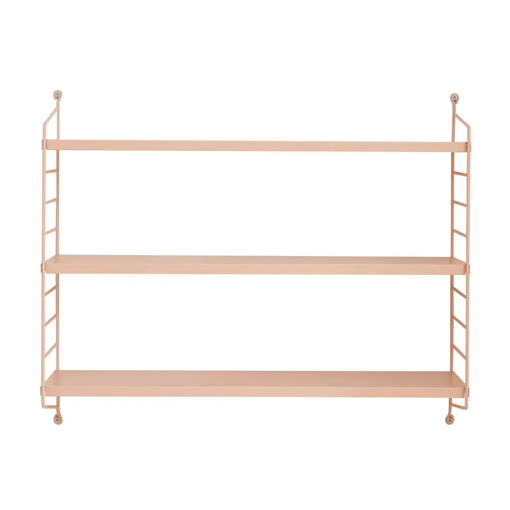 Lot de 2 étagères murales meuble de rangement actuel acier 50 x 60 x 15 cm beige pêche 03_0009743