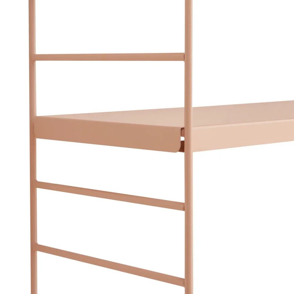 Lot de 2 étagères murales meuble de rangement actuel acier 50 x 60 x 15 cm beige pêche 03_0009743