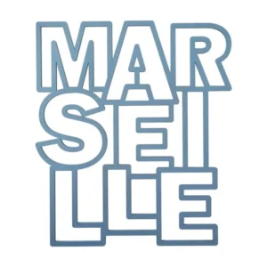 Mot décoratif découpé au laser - Marseille - Bleu