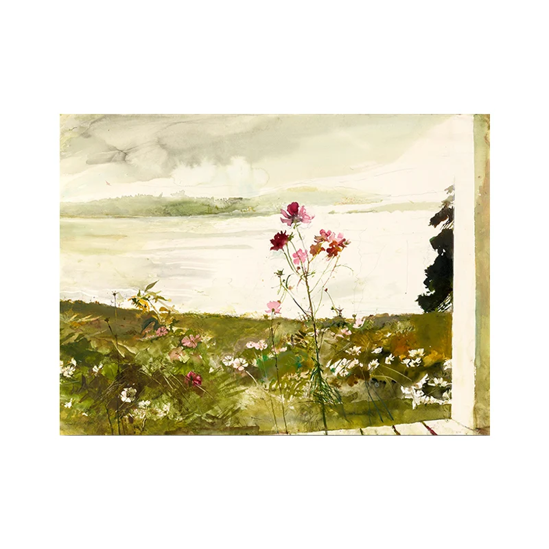 Peinture de paysage réaliste Andrew Wise, Art mural texturé vert pour salon