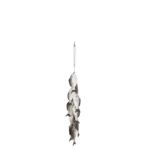 Suspension Déco "Banc de 8 Poissons" 68cm Marron