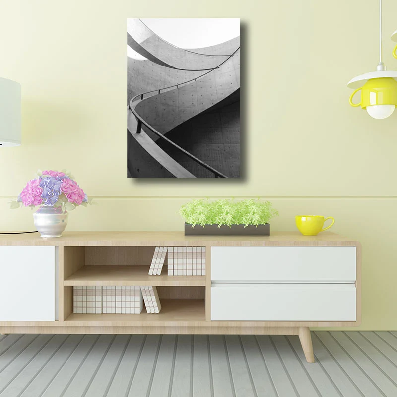 Toile enveloppée grise pour décoration murale de bâtiment de simplicité, pour salle d'étude, plusieurs Options de tailles