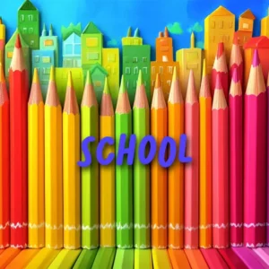 Toile de fond Photo Rentrée des Classes Art Urbain Crayons Colorés CSH3-45