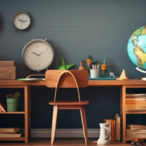 Toile de fond Rentrée des Classes Bureau Temps d'Étude GQ3-123