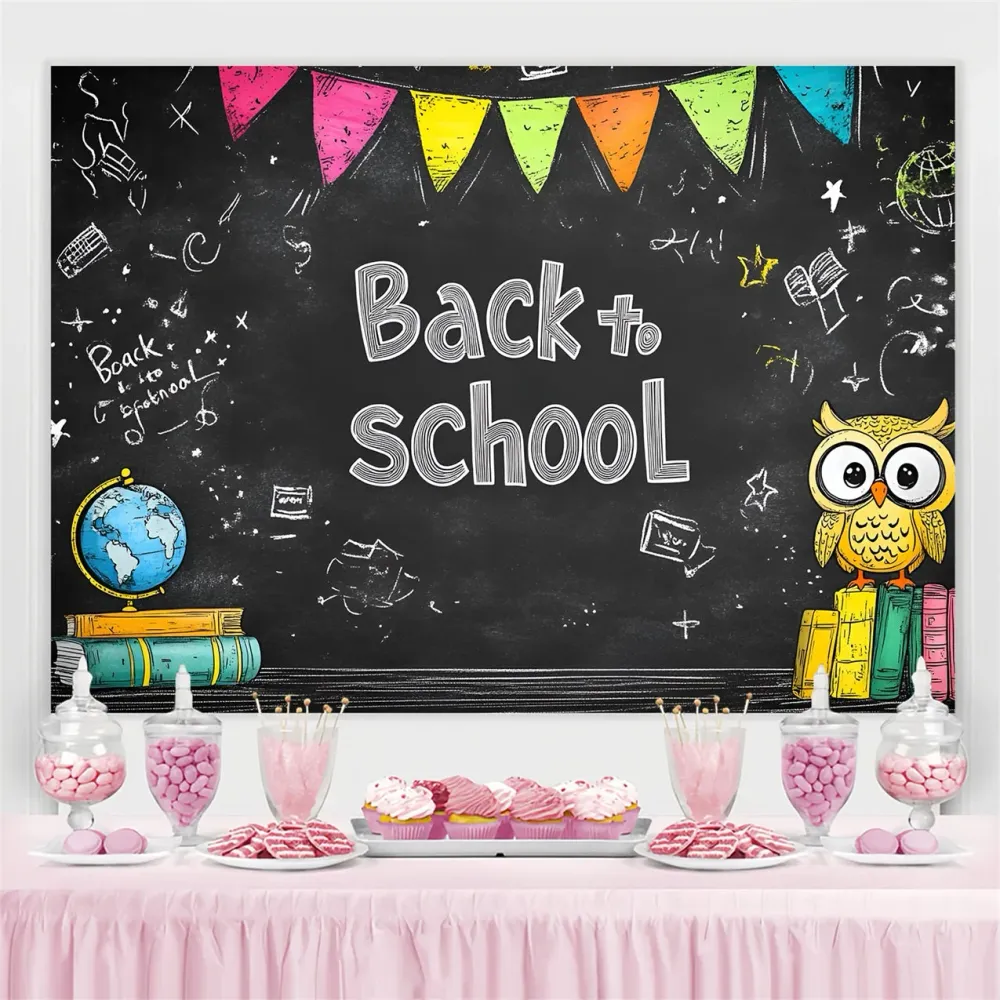 Toile de fond Rentrée des Classes Griffonnages à la Main Tableau Noir CSH3-41