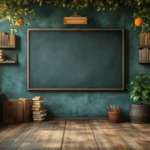 Toile de fond Rentrée des Classes Salle de Classe en Bois Tableau Noir GQ3-133