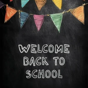 Toile de fond Rentrée des Classes Tableau Noir Traditionnel Bienvenue CSH3-61