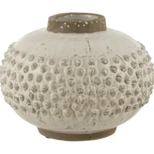 Vase Design "Bord Pointu" 34cm Blanc & Gris