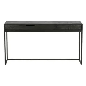 Bureau en bois noir Silas Woood - 140cm Compatible avec les classeurs A4