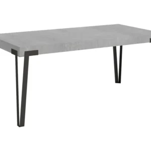 Table Rio Extensible Dessus Ciment 90x180 Allongée 284 cadre Anthracite