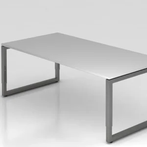 Bureau Hammerbacher O-foot carré 200x100cm gris/graph forme rectangulaire avec plateau flottant VRS2E/5/G magasiner à bas...