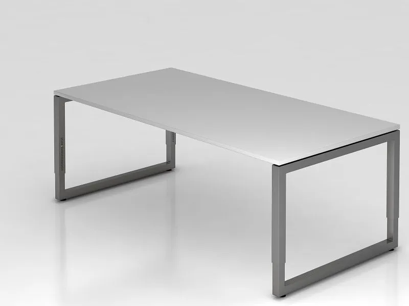 Bureau Hammerbacher O-foot carré 200x100cm gris/graph forme rectangulaire avec plateau flottant VRS2E/5/G magasiner à bas...