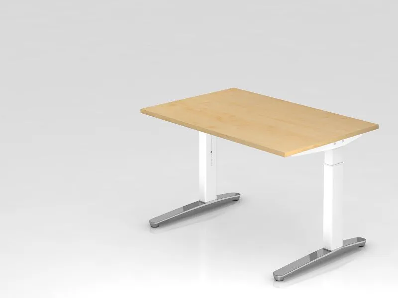 Bureau Hammerbacher pied C 120x80cm érable/blanc poli forme rectangulaire VXB12/3/WC se fournir à bas prix
