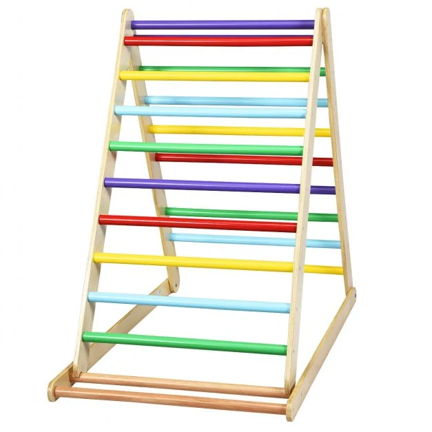 Échelle d’escalade triangle d'escalade pour enfant en bois pour garçons et filles 3 ans+ 20_0005343