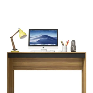 Exotic Designs Recta Office Desk - Brown Oak & Noir jais | Livraison Rapide