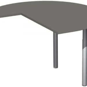 geramöbel Table complémentaire trois quarts de cercle droite avec pieds de support réglable en hauteur 1200x1200x680-820 g...