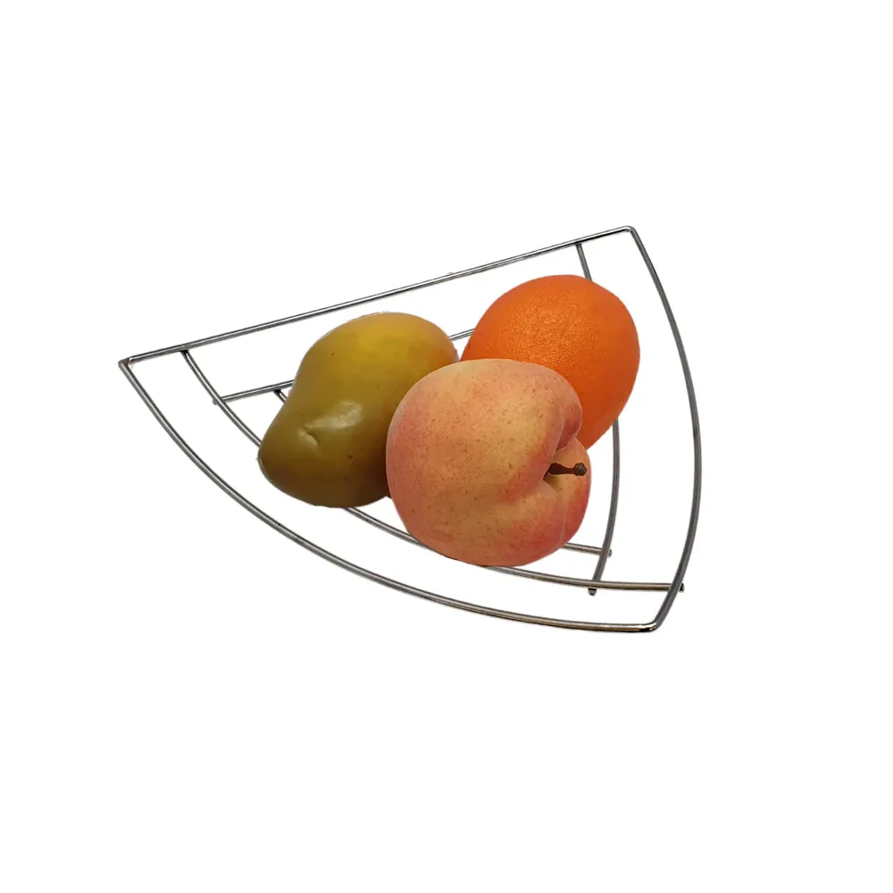 Kitchen Life Triangular Fruit Basket Gris argent