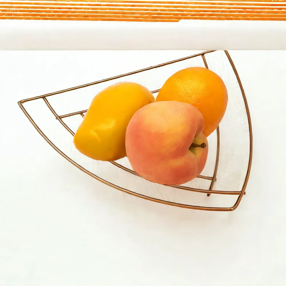 Kitchen Life Triangular Fruit Basket Gris argent