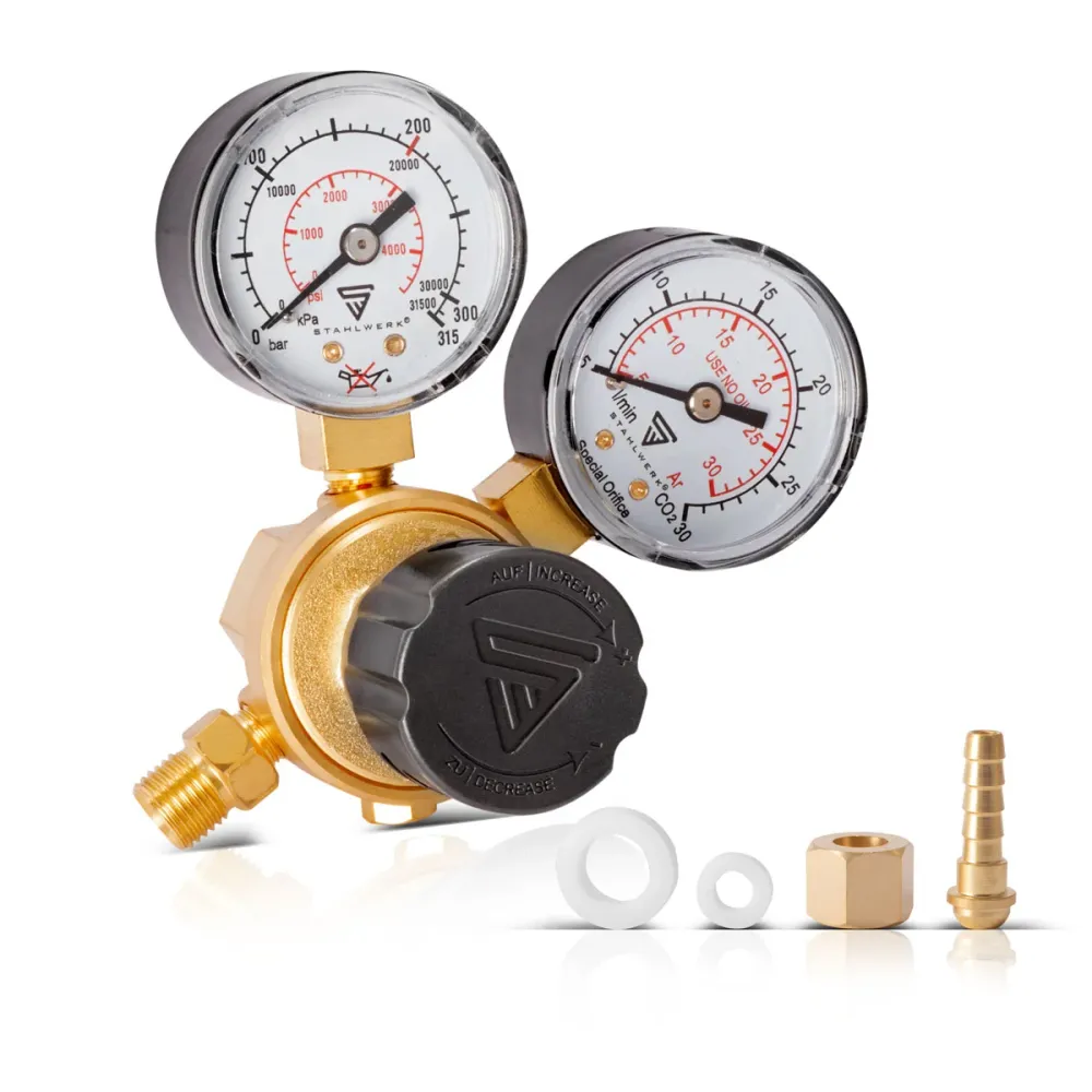 Réducteur de pression STAHLWERK ST-215 selon la norme DIN EN ISO 2503 régulateur de pression jusqu'à 200 bar en laiton de...
