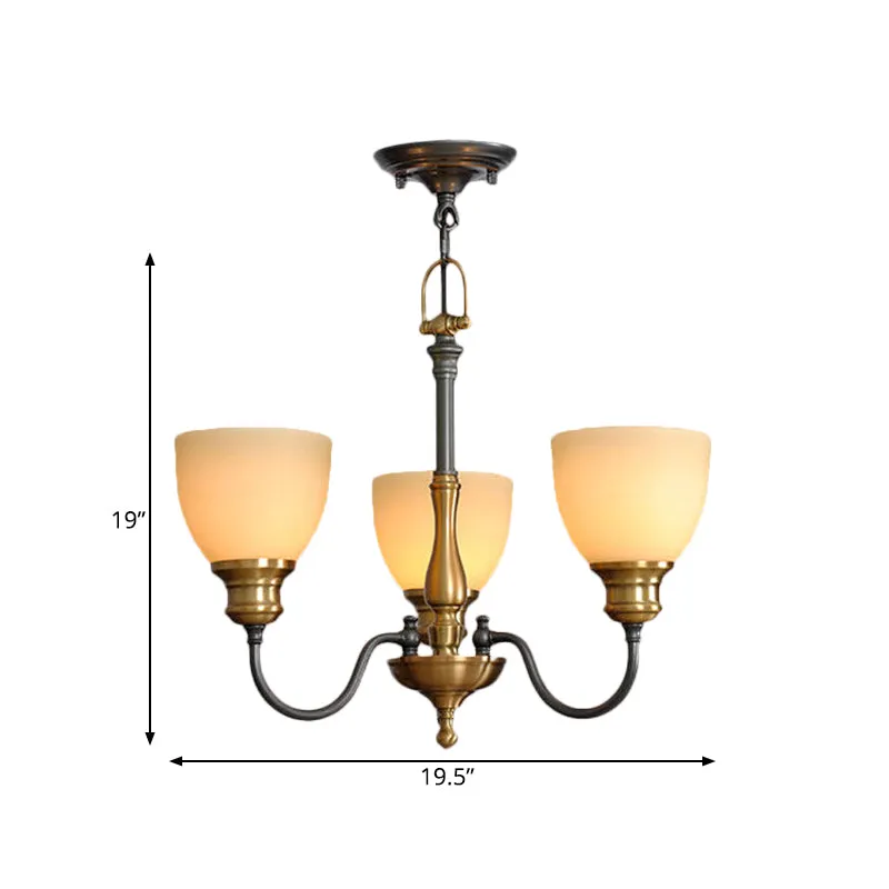 Schwarze Hängelampe mit 3/5/8 Glühbirnen, ländliche Milchglasschale, Kronleuchter-Pendelleuchte mit gebogenem Metallarm