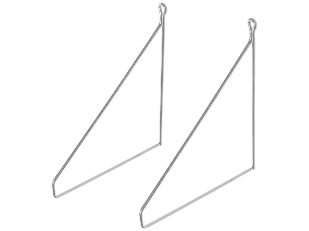 Support d'étagère Triangle 2 pièces 25x25 cm Argent en métal ML-Design
