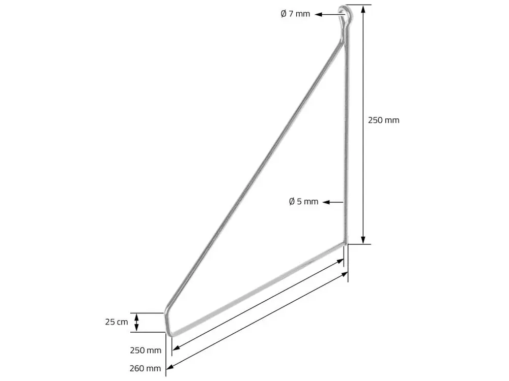 Support d'étagère Triangle 2 pièces 25x25 cm Argent en métal ML-Design