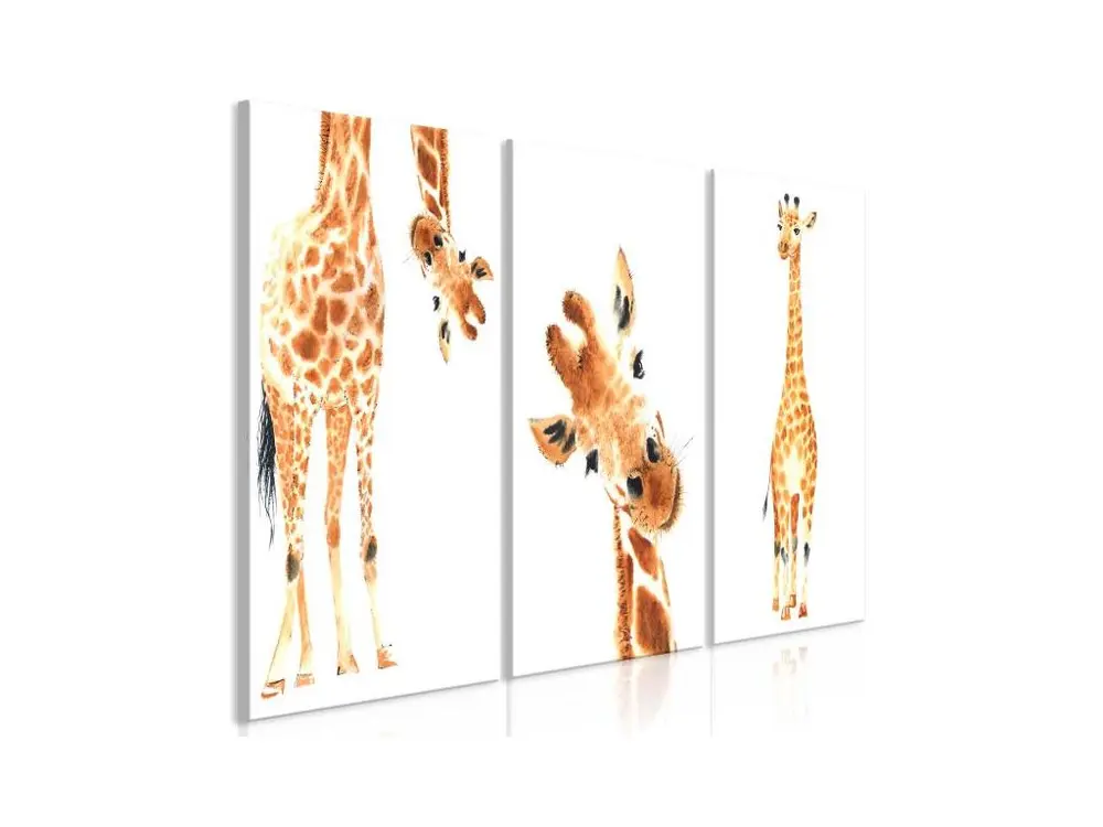 Tableau Funny Giraffes 3 Pièces : Taille - 60 x 30 cm