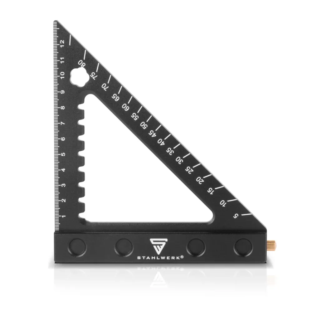 Triangle de winkeld Steelworks avec arrêt et marquage d'aiguille métrique angle d'aluminium-angelline | Triangle d'angle M...