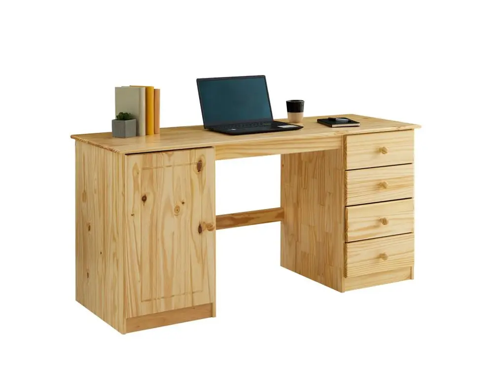 Range-câbles Bureau divers rangements pin massif vernis naturel