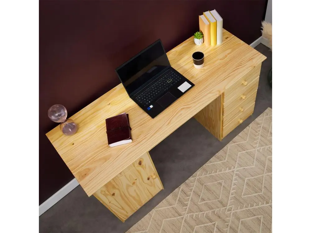 Range-câbles Bureau divers rangements pin massif vernis naturel