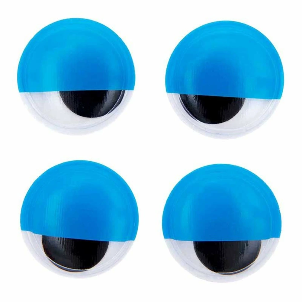 Yeux mobiles ø 35 mm - paupières bleues avec étui de rangement