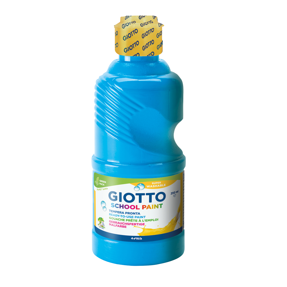 Gouache Giotto Schoolpaint, flacon 250ml - Cyan Giotto Boîte de rangement incluse