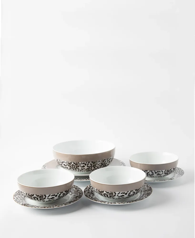 Jenna Clifford Leopard 15cm Cereal Bowl - Blanc pur