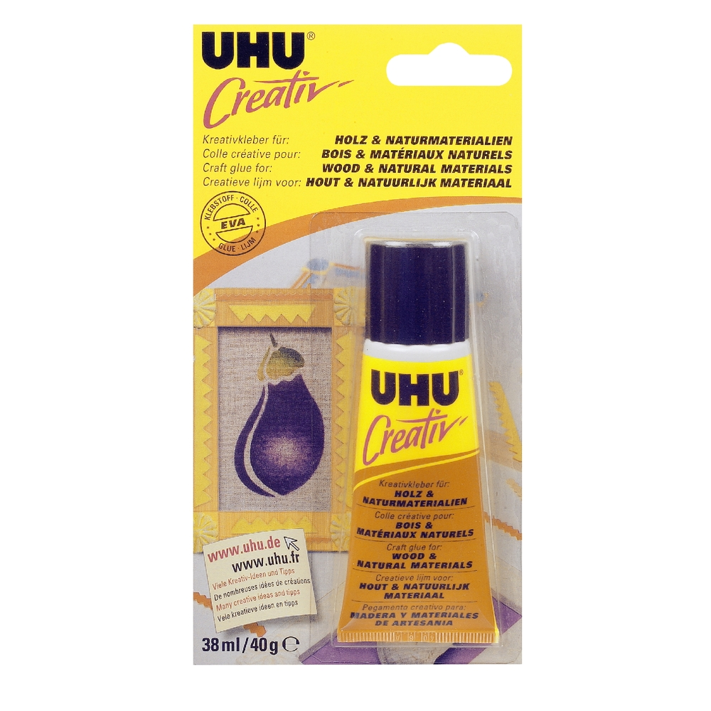 Papier crépon multicolore Colle Créativ' bois mat et naturel UHU - 38 ml Uhu
