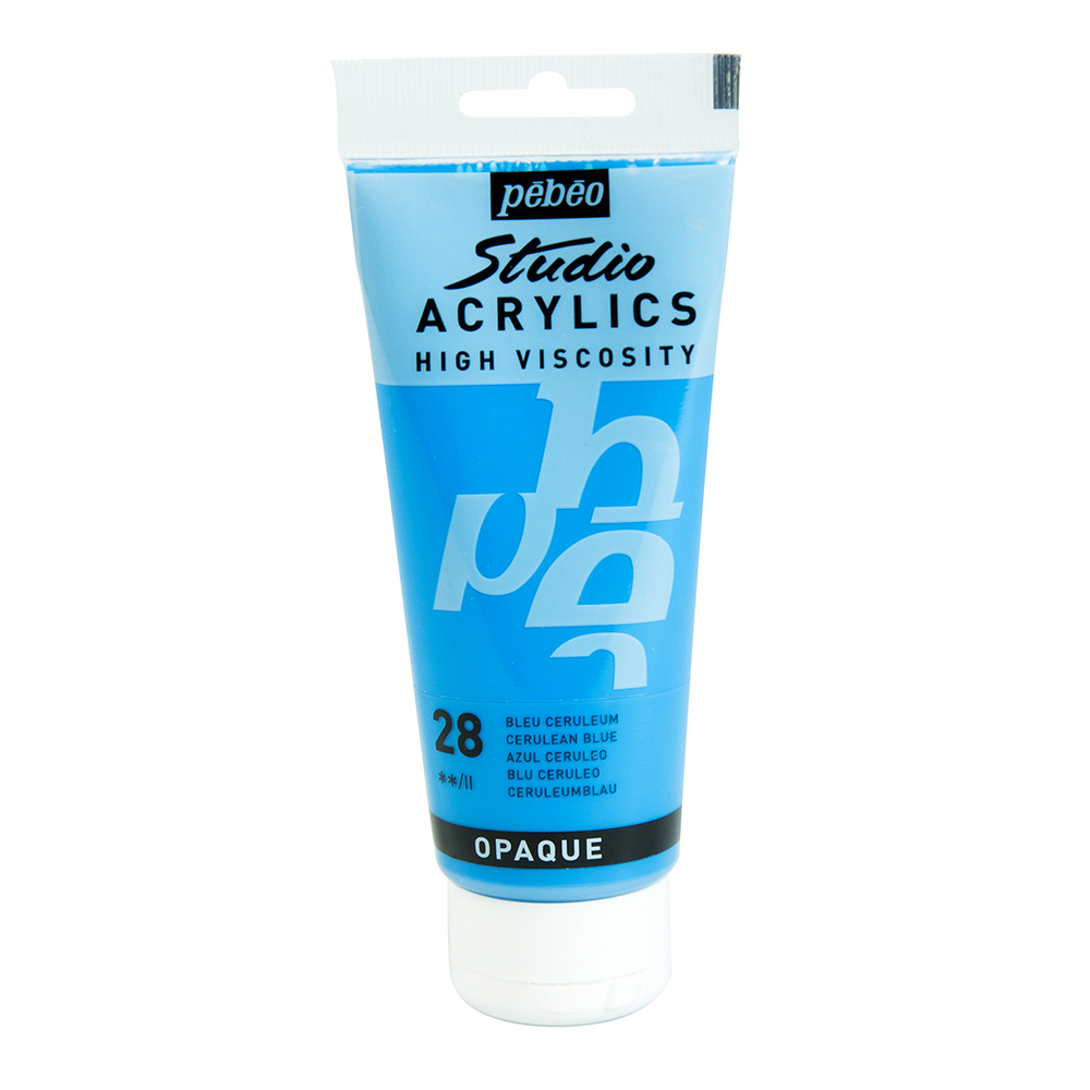 Papier crépon multicolore Studio Acrylics : 100ml bleu ceruleum Pebeo