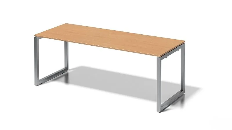 Bureau Bisley Cito structure en O hauteur fixe 740 mm H 19 x L 2000 x P 800 mm hêtre/argent DOF2008BC355 se fournir à bas...